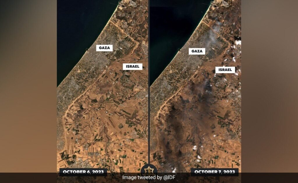 atellite Image Reveals Extent of Israel's Devastation on First Day of Hamas Attack