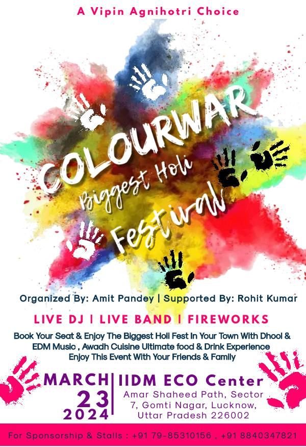 India’s Biggest Holi Fest “Holi Maniac” going to happen in Lucknow at IIDM Eco Centre on 23rd March